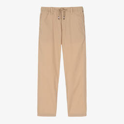 Tommy Hilfiger-Teen Boys Beige Cotton Chino Trousers | Childrensalon Outlet