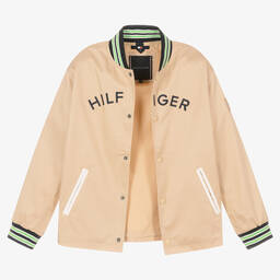 Tommy Hilfiger-Бежевая куртка-бомбер | Childrensalon Outlet