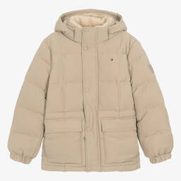 Tommy Hilfiger-جاكيت مبطن لون بيج تينز ولادي | Childrensalon Outlet