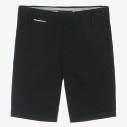 Tommy Hilfiger-Teen Boys Black Cotton Chino Shorts | Childrensalon Outlet