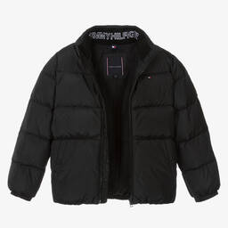 Tommy Hilfiger-Teen Boys Black Down Padded Jacket | Childrensalon Outlet