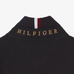 Tommy Hilfiger-Синяя хлопковая рубашка поло | Childrensalon Outlet