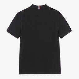 Tommy Hilfiger-Синяя хлопковая рубашка поло | Childrensalon Outlet