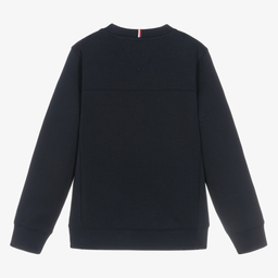 Tommy Hilfiger-سويتشيرت تينز ولادي قطن جيرسي لون كحلي | Childrensalon Outlet