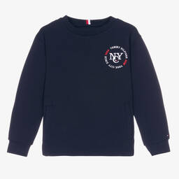Tommy Hilfiger-Teen Boys Blue Logo Sweatshirt | Childrensalon Outlet