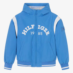 Tommy Hilfiger-Teen Boys Blue Monotype Bomber Jacket | Childrensalon Outlet