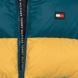 Tommy Hilfiger-جاكيت بافر تينز ولادي لون أزرق وأصفر | Childrensalon Outlet