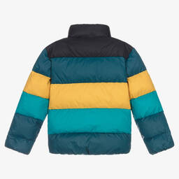 Tommy Hilfiger-جاكيت بافر تينز ولادي لون أزرق وأصفر | Childrensalon Outlet