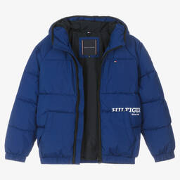 Tommy Hilfiger-Teen Boys Blue Puffer Jacket | Childrensalon Outlet