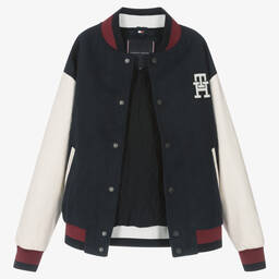 Tommy Hilfiger-Teen Boys Blue Varsity Baseball Jacket | Childrensalon Outlet