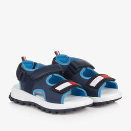 Tommy Hilfiger-Teen Boys Blue Woven Flag Sandals | Childrensalon Outlet