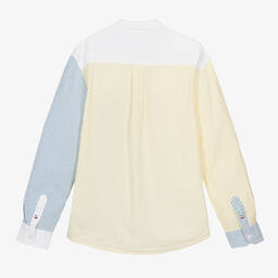 Tommy Hilfiger-Teen Boys Colourblock Striped Cotton Shirt | Childrensalon Outlet