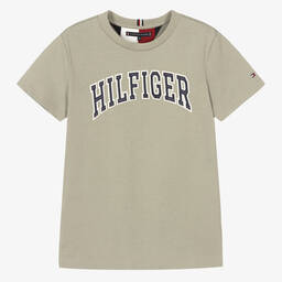 Tommy Hilfiger-Teen Boys Green Logo T-Shirt | Childrensalon Outlet