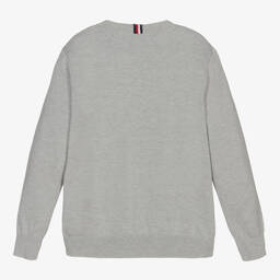 Tommy Hilfiger-كنزة تينز ولادي مزيج فيسكوز محبوك لون رمادي | Childrensalon Outlet