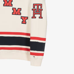 Tommy Hilfiger-Teen Boys Ivory & Red Cotton Hoodie | Childrensalon Outlet