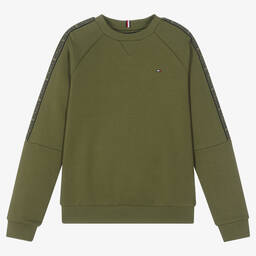 Tommy Hilfiger-Teen Boys Khaki Green Sweatshirt | Childrensalon Outlet