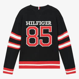 Tommy Hilfiger-بلوفر قطن محبوك لون كحلي للمراهقين | Childrensalon Outlet