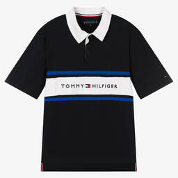 Tommy Hilfiger-Синяя рубашка поло из джерси | Childrensalon Outlet