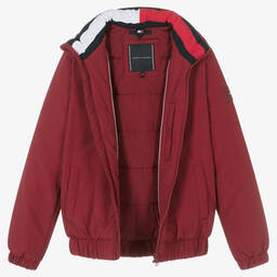 Tommy Hilfiger-Teen Boys Red Padded Jacket | Childrensalon Outlet