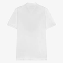 Tommy Hilfiger-Teen Boys White Cotton Monogram Polo Shirt | Childrensalon Outlet