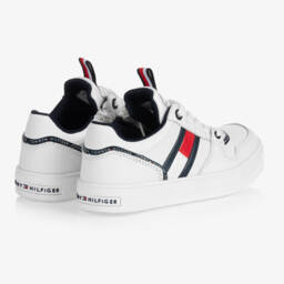 Tommy Hilfiger-Teen Boys White Logo Sneakers | Childrensalon Outlet