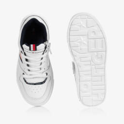 Tommy Hilfiger-Teen Boys White Logo Sneakers | Childrensalon Outlet