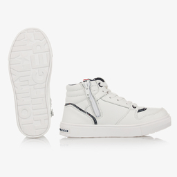 Tommy Hilfiger-Teen Boys White Trainers | Childrensalon Outlet