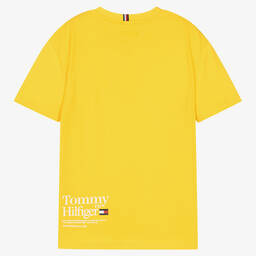 Tommy Hilfiger-تيشيرت تينز ولادي قطن لون أصفر | Childrensalon Outlet