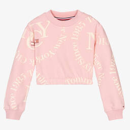 Tommy Hilfiger-Teen Girl Pink Logo Sweatshirt | Childrensalon Outlet