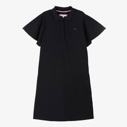 Tommy Hilfiger-فستان تينز بناتي قطن عضوي جيرسي لون كحلي | Childrensalon Outlet