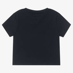 Tommy Hilfiger-Синяя хлопковая футболка для девочек-подростков | Childrensalon Outlet