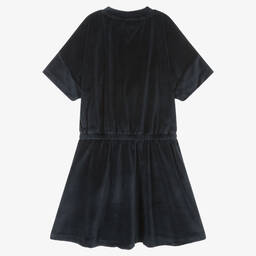 Tommy Hilfiger-Teen Girls Blue Cotton Velour Dress | Childrensalon Outlet
