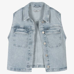 Tommy Hilfiger-جاكيت تينز بناتي قطن دنيم لون أزرق | Childrensalon Outlet