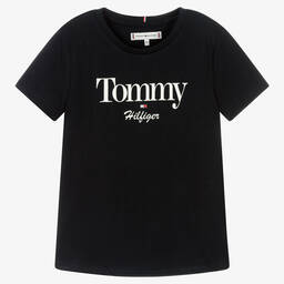 Tommy Hilfiger-Teen Girls Blue Logo T-Shirt | Childrensalon Outlet