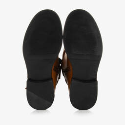 Tommy Hilfiger-بوت بكاحل عالٍ تينز بناتي جلد لون بني | Childrensalon Outlet