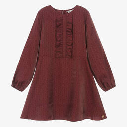 Tommy Hilfiger-Teen Girls Burgundy Red Ruffle Dress | Childrensalon Outlet