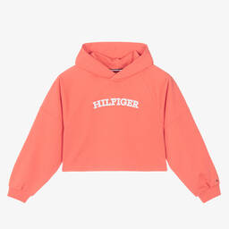 Tommy Hilfiger-Teen Girls Coral Pink Varsity Hoodie | Childrensalon Outlet
