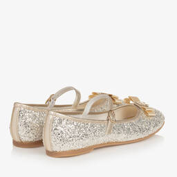 Tommy Hilfiger-بمب باليرينا جلد لون ذهبي غليتر للمراهقات | Childrensalon Outlet