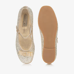 Tommy Hilfiger-بمب باليرينا جلد لون ذهبي غليتر للمراهقات | Childrensalon Outlet