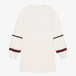 Tommy Hilfiger-فستان سويتشيرت تينز بناتي قطن جيرسي لون عاجي | Childrensalon Outlet