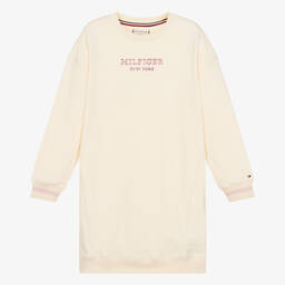 Tommy Hilfiger-Кремовое платье-свитшот из джерси | Childrensalon Outlet
