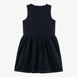 Tommy Hilfiger-Teen Girls Navy Blue Broderie Anglaise Dress | Childrensalon Outlet