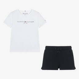 Tommy Hilfiger-Teen Girls Navy Blue Cotton Shorts Set | Childrensalon Outlet