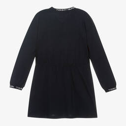Tommy Hilfiger-فستان تينز بناتي جيرسي لون كحلي | Childrensalon Outlet