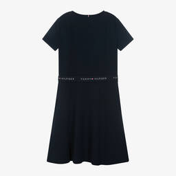 Tommy Hilfiger-فستان مودال جيرسي لون كحلي مع حزام للمراهقات | Childrensalon Outlet