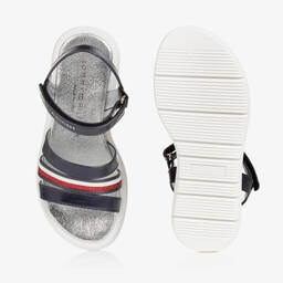 Tommy Hilfiger-صندل تينز بناتي جلد صناعي لون كحلي | Childrensalon Outlet