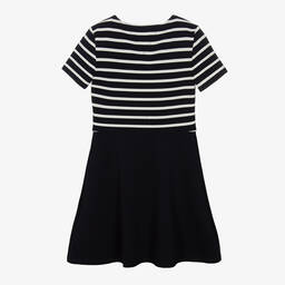 Tommy Hilfiger-فستان تينز بناتي قطن جيرسي مقلم لون كحلي وعاجي | Childrensalon Outlet