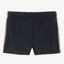 Tommy Hilfiger-Teen Girls Navy Blue Striped Shorts | Childrensalon Outlet