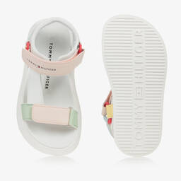 Tommy Hilfiger-صندل تينز بناتي جلد صناعي لون أبيض | Childrensalon Outlet
