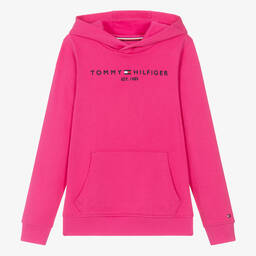 Tommy Hilfiger-Teen Girls Pink Cotton Jersey Hoodie | Childrensalon Outlet
